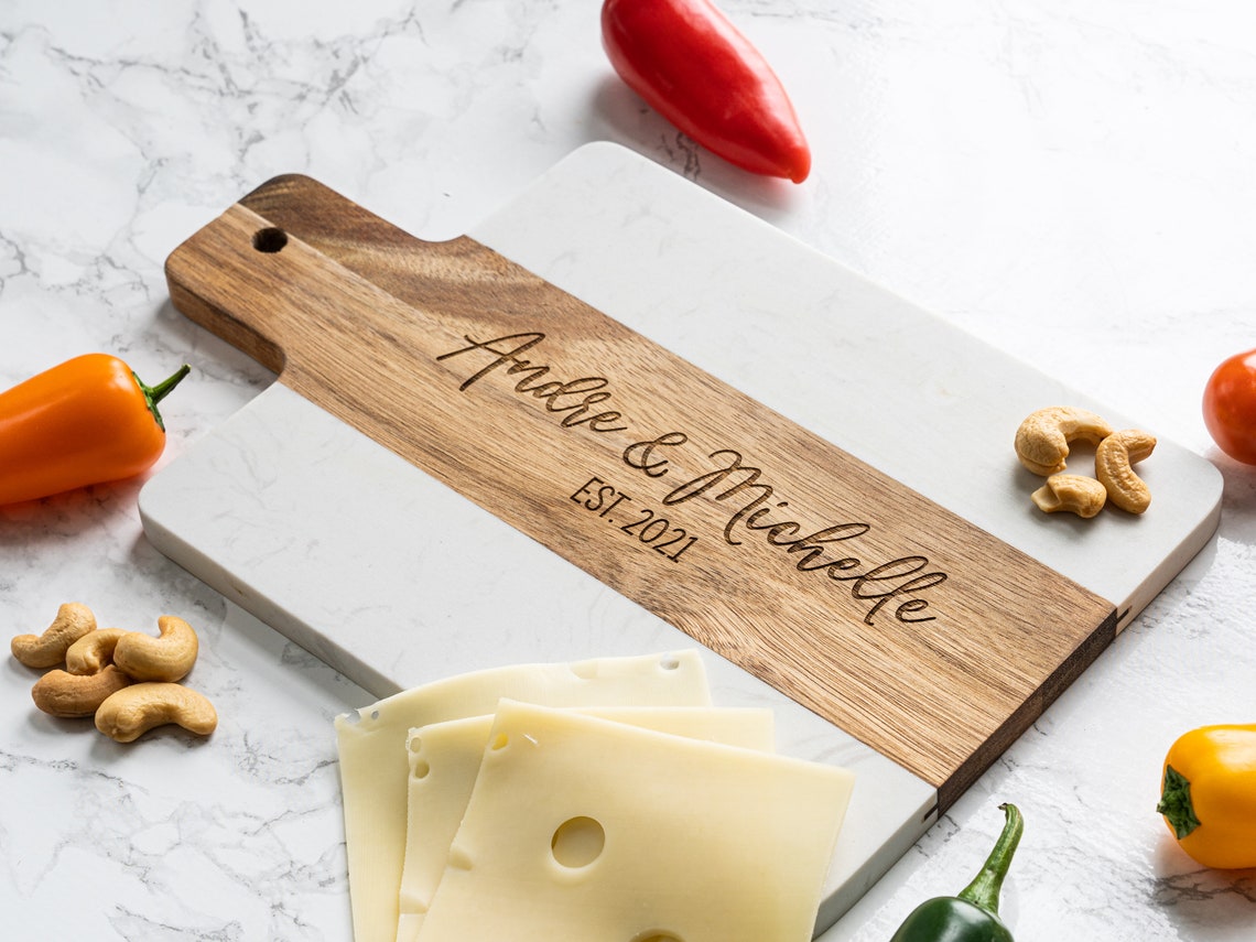 Personalized Marble Cheese Board Custom Cutting Board with Etsy