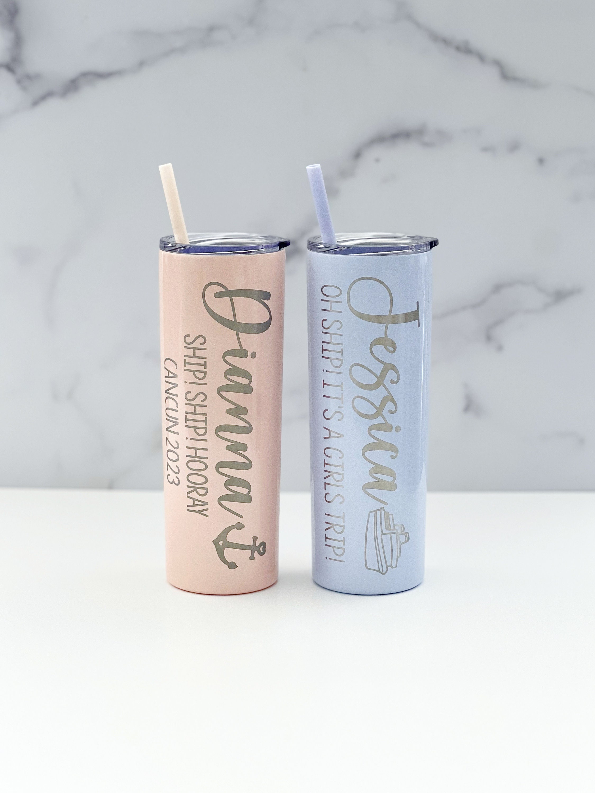 Blue 20oz. Tumbler That Says Coffee Makes Everything Possible in White and Silver  Permanent Vinyl With a Straw and Cleaning Brush 