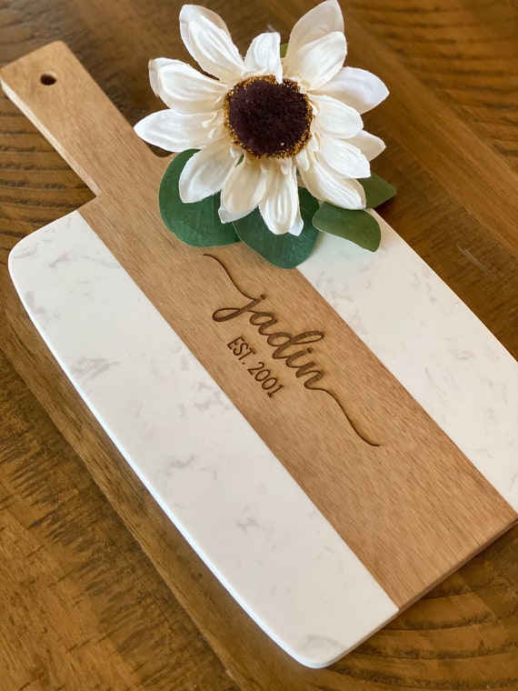 Personalized Marble Cheese Board Mothers Day Gift Custom Etsy