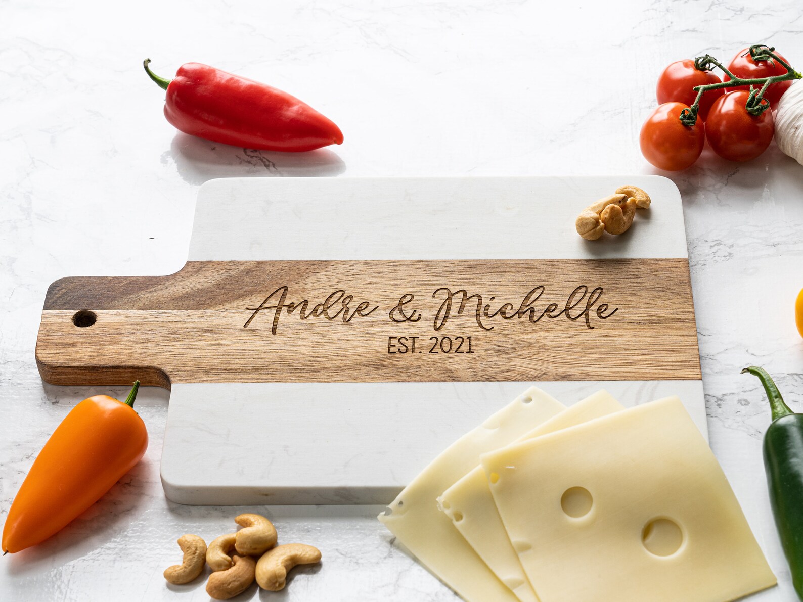 Personalized Marble Cheese Board Custom Cutting Board With Etsy