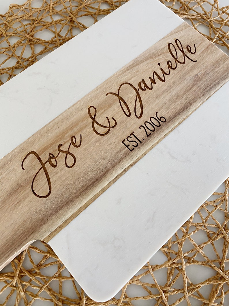 Personalized Marble Cheese Board Custom Cutting Board