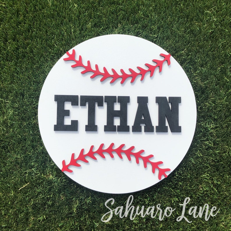 Custom Baseball Sign 3D Sign Baseball Decor Personalized Etsy