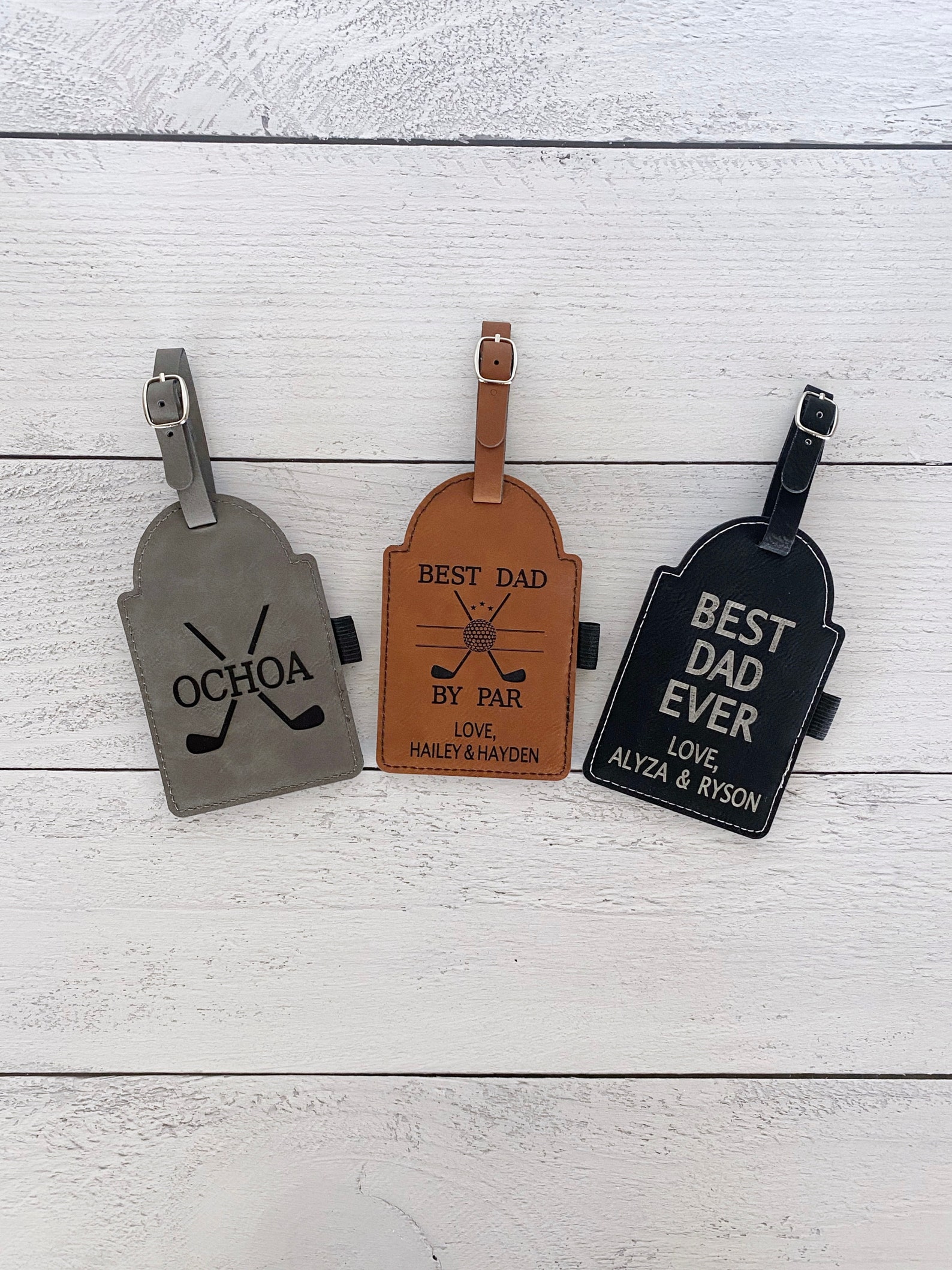 Personalized Engraved Golf Bag Tag with Tees Leather Golf Etsy