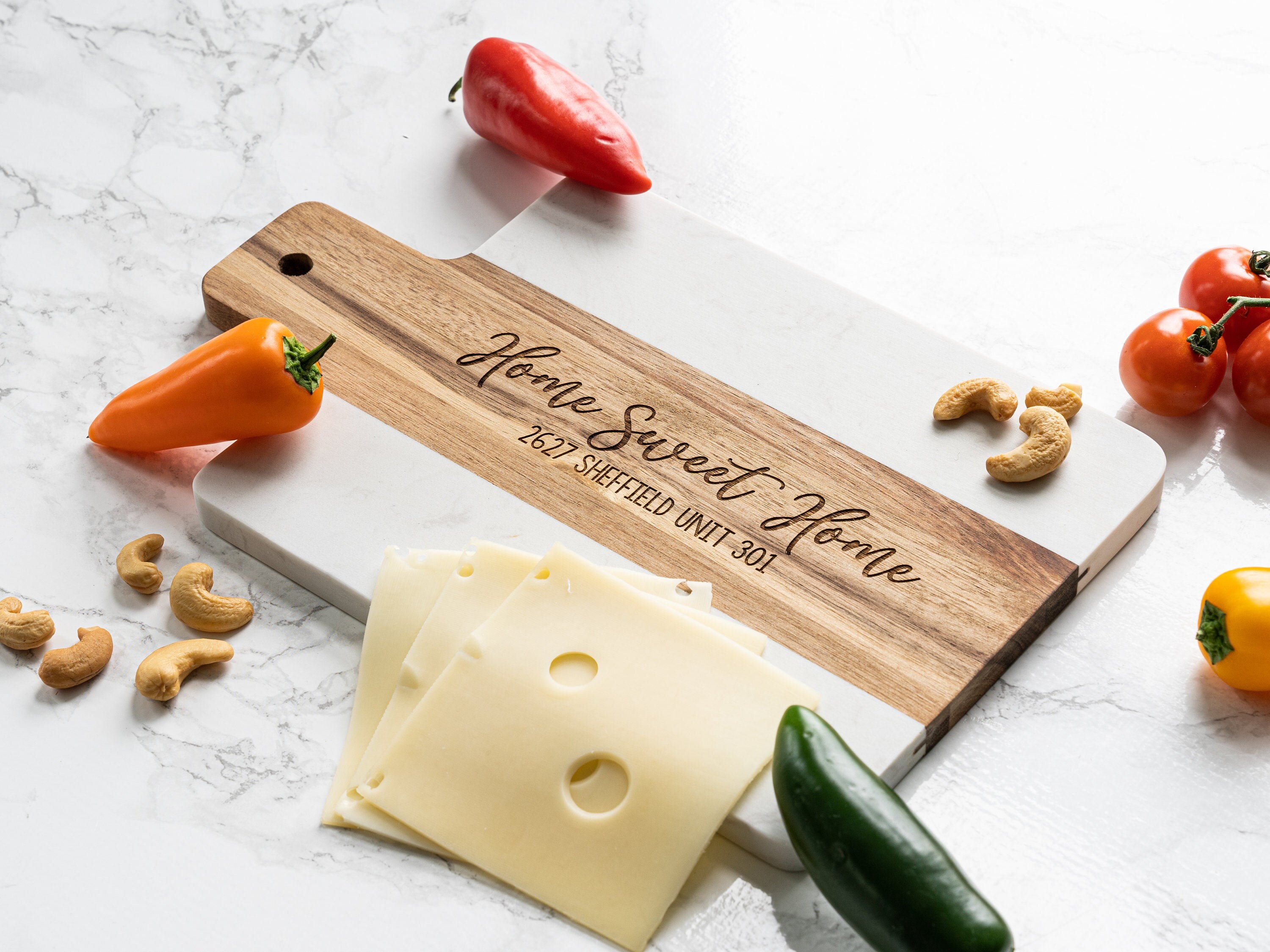 Personalized Marble Cheese Board Custom Cutting Board With Etsy