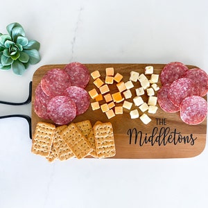 Personalized Charcuterie Cheese Board - Custom Serving Board with Handle - Engraved Serving Tray - Cheese Board - Bread Board - Wedding Gift