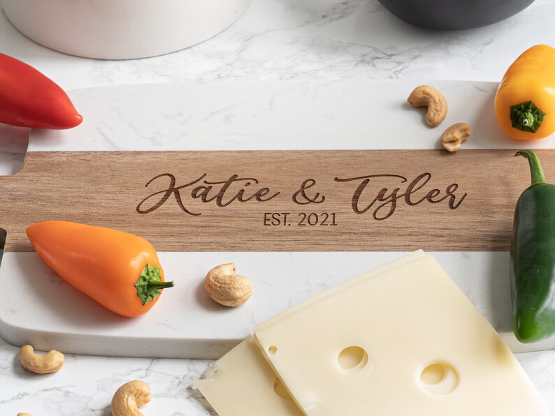 Personalized Marble Cheese Board Custom Cutting Board With Etsy