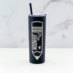 Personalized Teacher Tumbler - Laser Engraved Skinny Tumbler with straw - Custom Skinny Tumbler - Engraved Personalized Skinny Tumbler