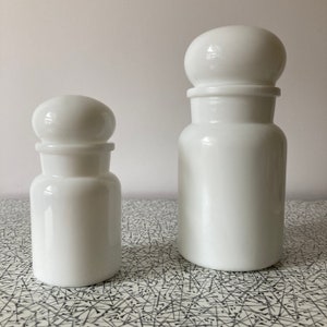 Milk glass / opaline bubble lidded jar Made in Belgium