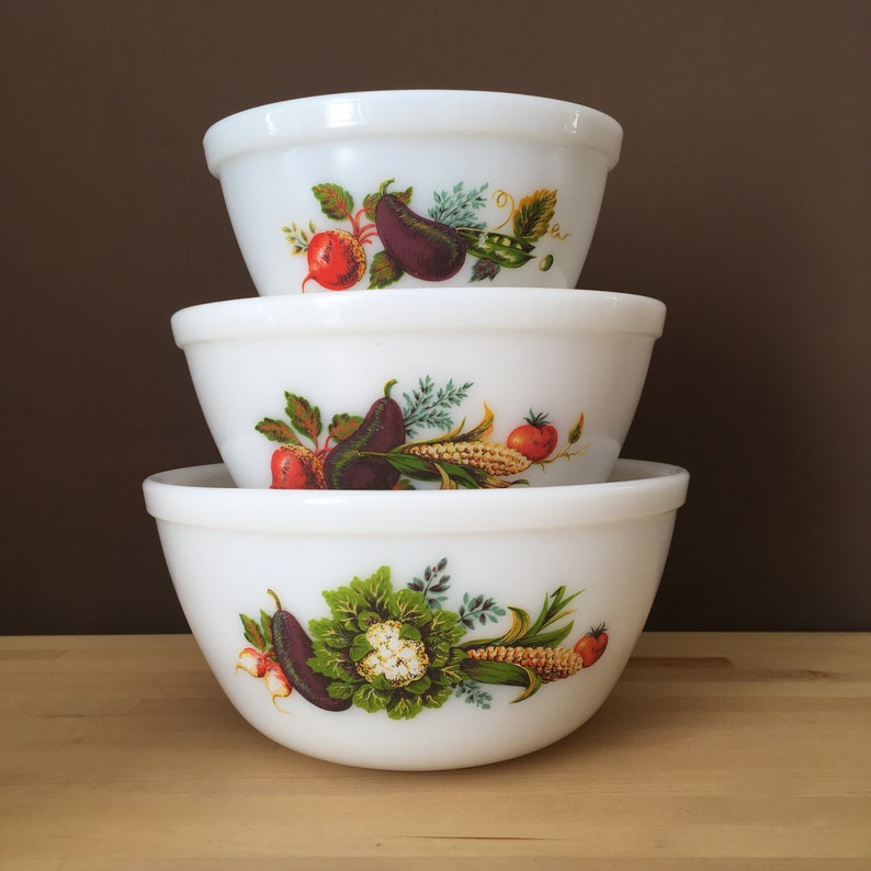 JAJ Pyrex Mixing Bowl Set Tuscany / Market Pattern Etsy UK