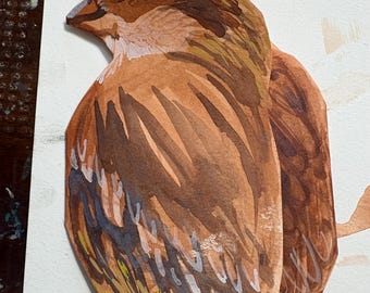 Hand Painted Greeting Cards - Sparrow