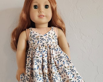 Sundress for 18-inch Dolls by The Glam Doll - Cream and Peach Floral