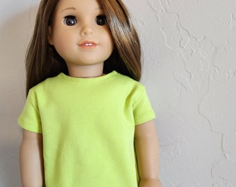 Neon Green Oversized Tee  for 18 inch dolls by The Glam Doll