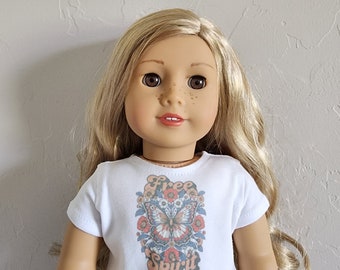 Oversized Cropped Graphic Tee for 18 inch dolls by The Glam Doll - Free Spirit