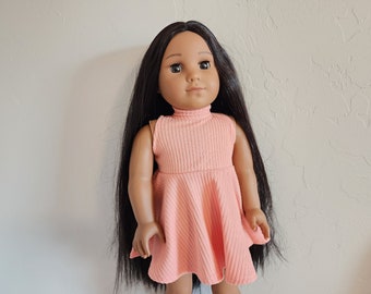 Turtleneck Dress for 18 inch dolls by The Glam Doll- Peach