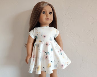 Floral Skater Dress for 18 inch dolls by Muted Florals