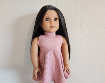 Turtleneck Dress for 18 inch dolls - Dusty Rose