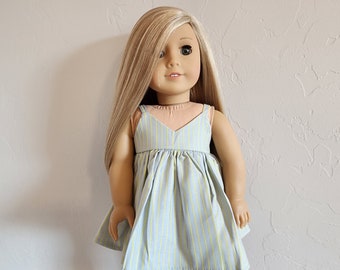 Sundress for 18-inch Dolls by The Glam Doll - Grey with Yellow Stripe