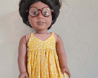 Sundress for 18-inch Dolls by The Glam Doll - Yellow with White Flowers