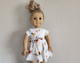 Skater Dress for 18 inch dolls by The Glam Doll Bees and Florals