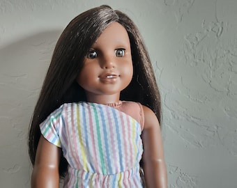 The Odette Romper for 18 inch dolls by The Glam Doll  - multicolor stripe