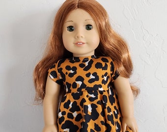 Blue Floral Skater Dress for 18 inch dolls by The Glam Doll