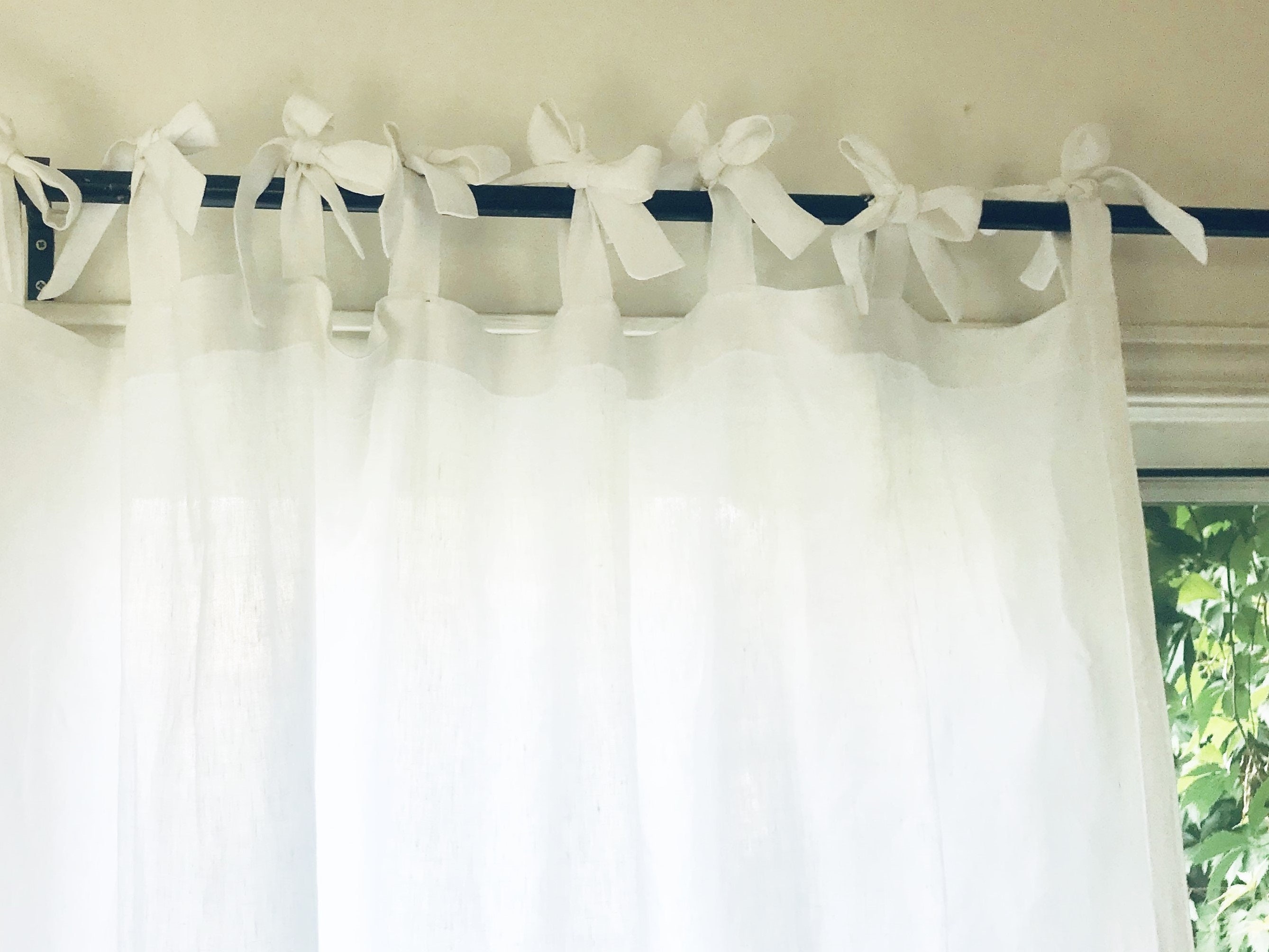 Linen Curtain Panel Linen Window Panel Linen Drapery Pink Etsy