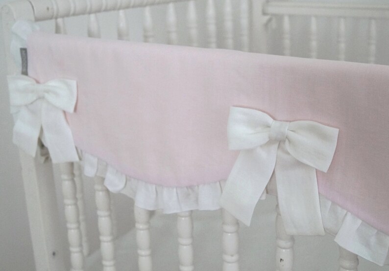 Girl crib bedding rail cover. Crib rail guard bumperless Etsy