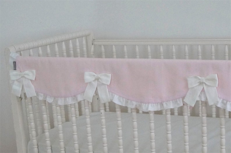 Girl crib bedding rail cover. Crib rail guard bumperless Etsy