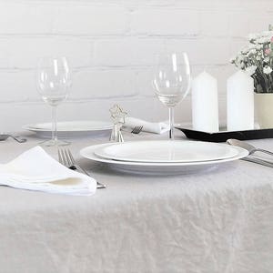Gray Linen Tablecloth, Pure linen tablecloth, Wedding tablecloth, Rustic tablecloth, Grey  linen