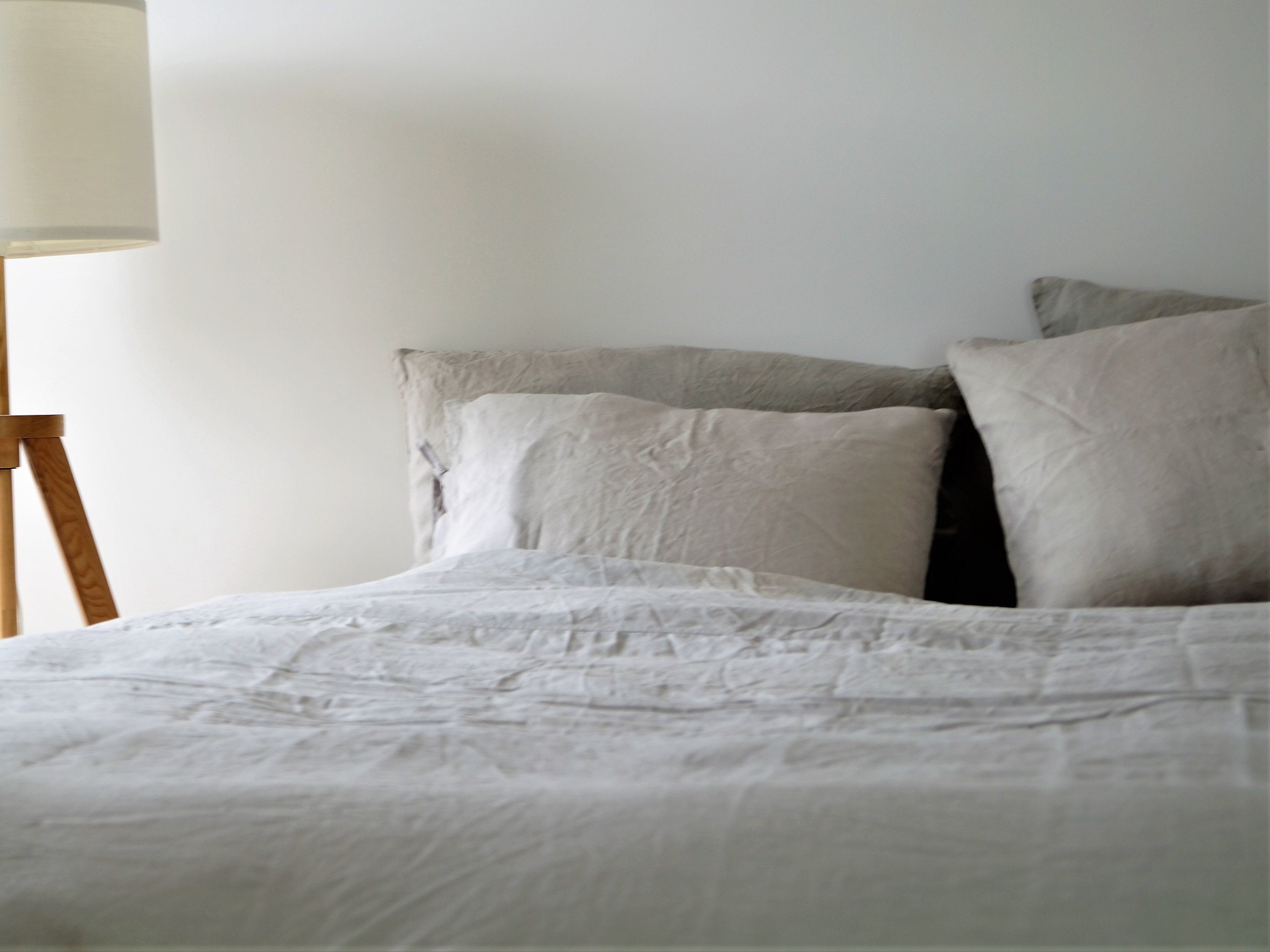 Linen Bedding Set- Duvet Cover and Pillowcases, Gray Linen Bedding ...