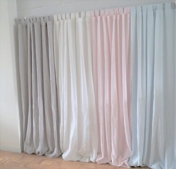 Linen Curtain Panel Blackout Lining Linen Window Panel Etsy
