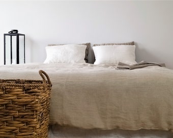 Linen Bedding set-  duvet cover and pillowcases, natural linen bedding