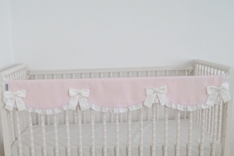 Girl crib bedding rail cover. Crib rail guard bumperless Etsy