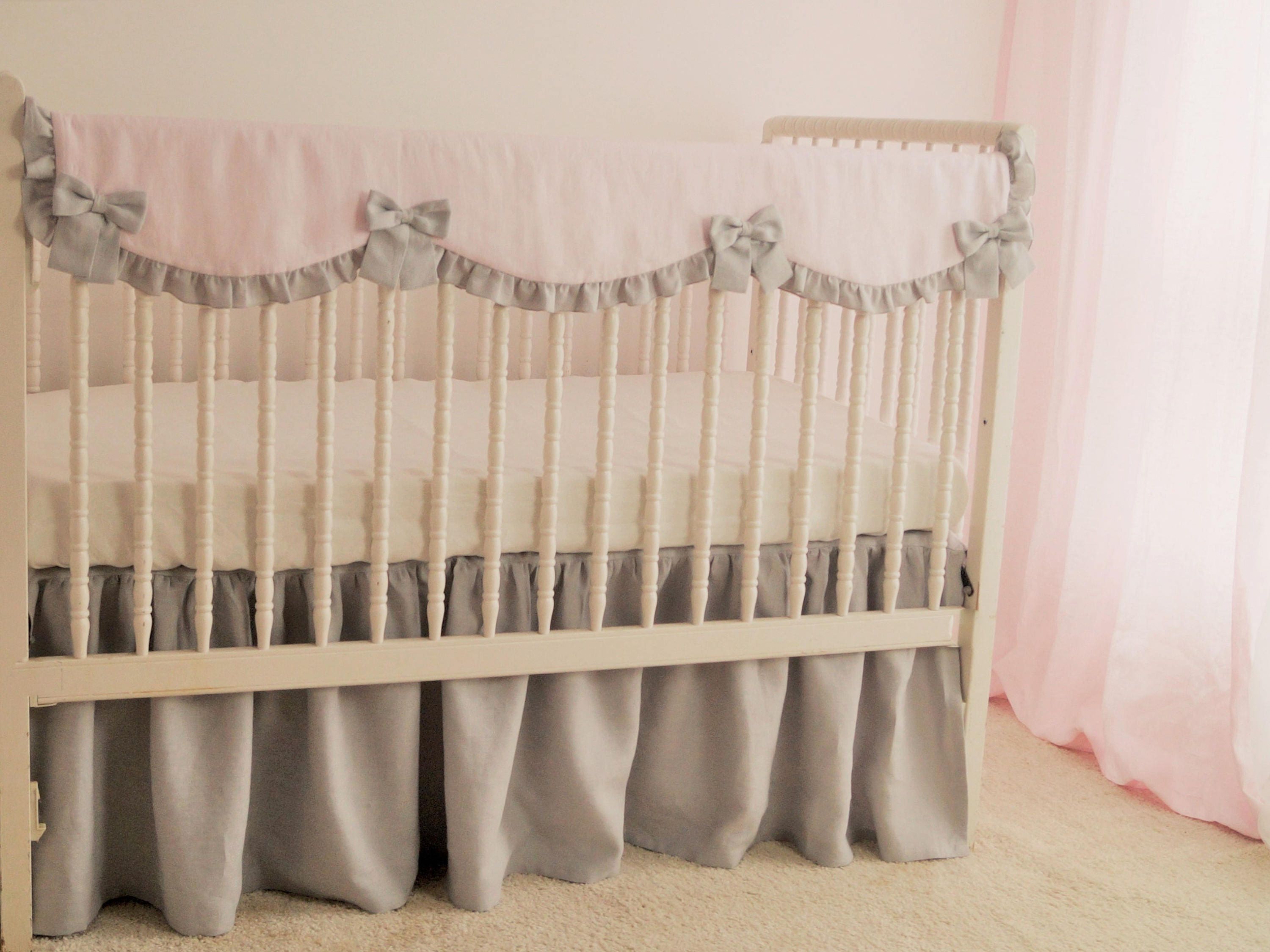 Crib bedding girl crib bedding rail guard rail cover. Etsy