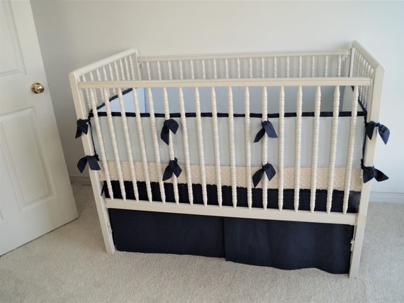 navy blue crib bumper