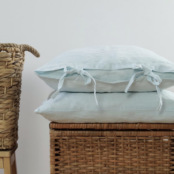Light Blue Linen Pillow Etsy