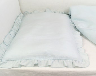 Linen  bedding - linen boy bedding, blue bedding, children bedding