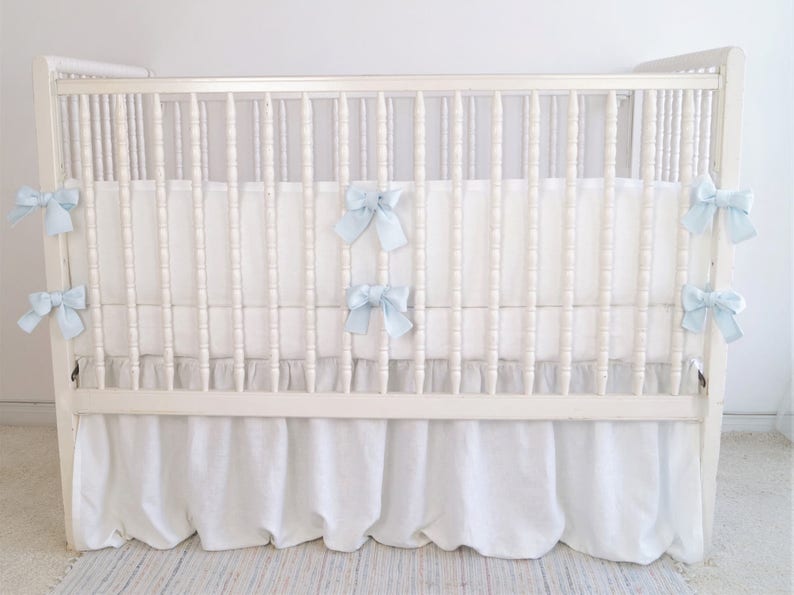 Crib bedding bumper linen crib bedding boy crib Etsy