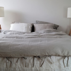 Linen Bedding set - duvet cover and pillow cases, gray bedding