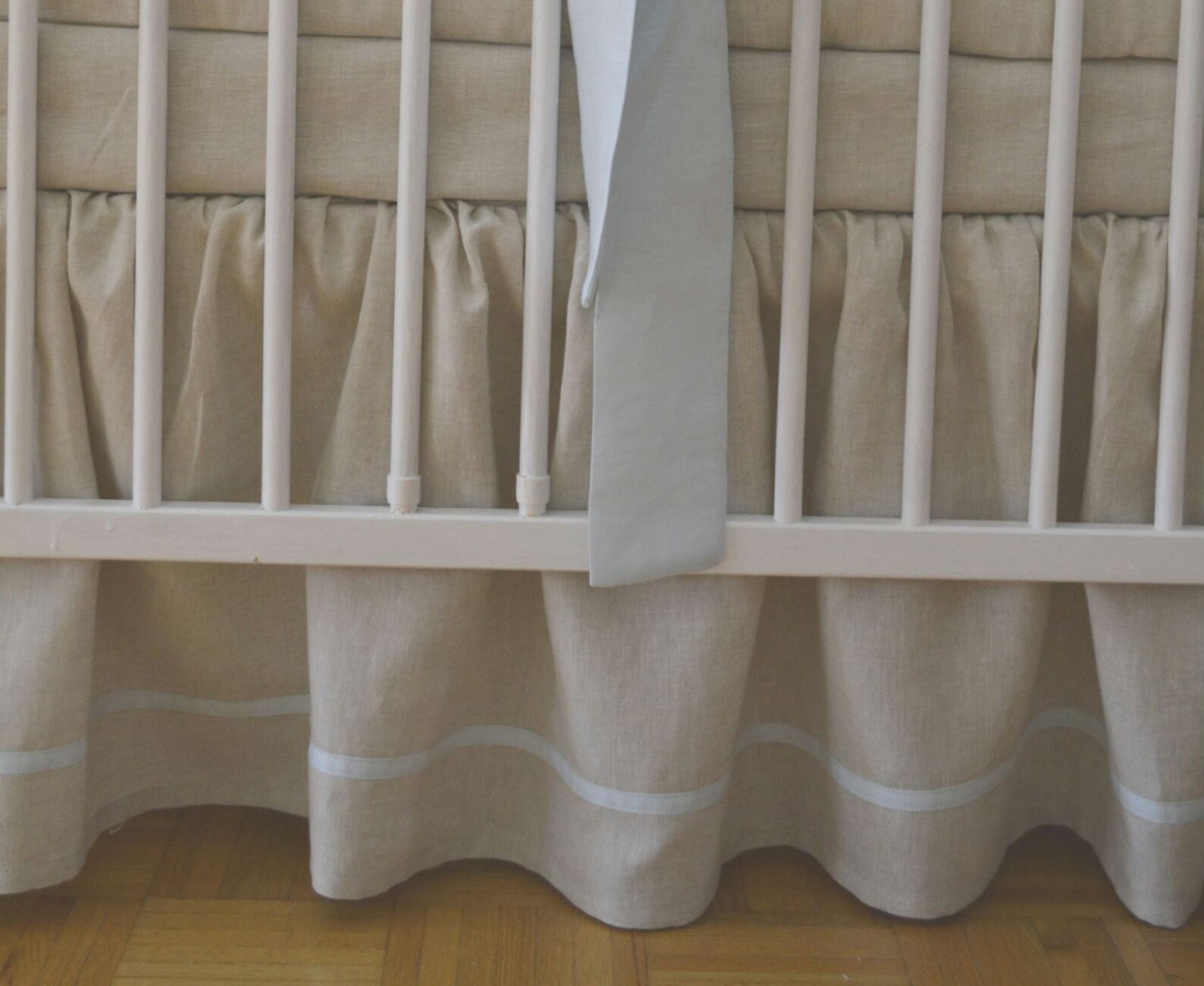 Linen Crib Bedding Rail Guard Rail Cover. Bumperless Crib Etsy