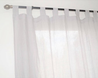 Linen curtain panel  , linen window panel, linen drapery -  light gray linen