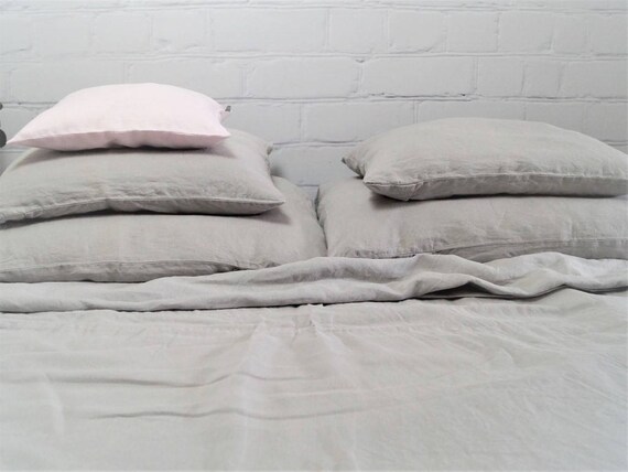 Linen Bedding Gray Bedding Duvet Cover And Pillow Cases Etsy