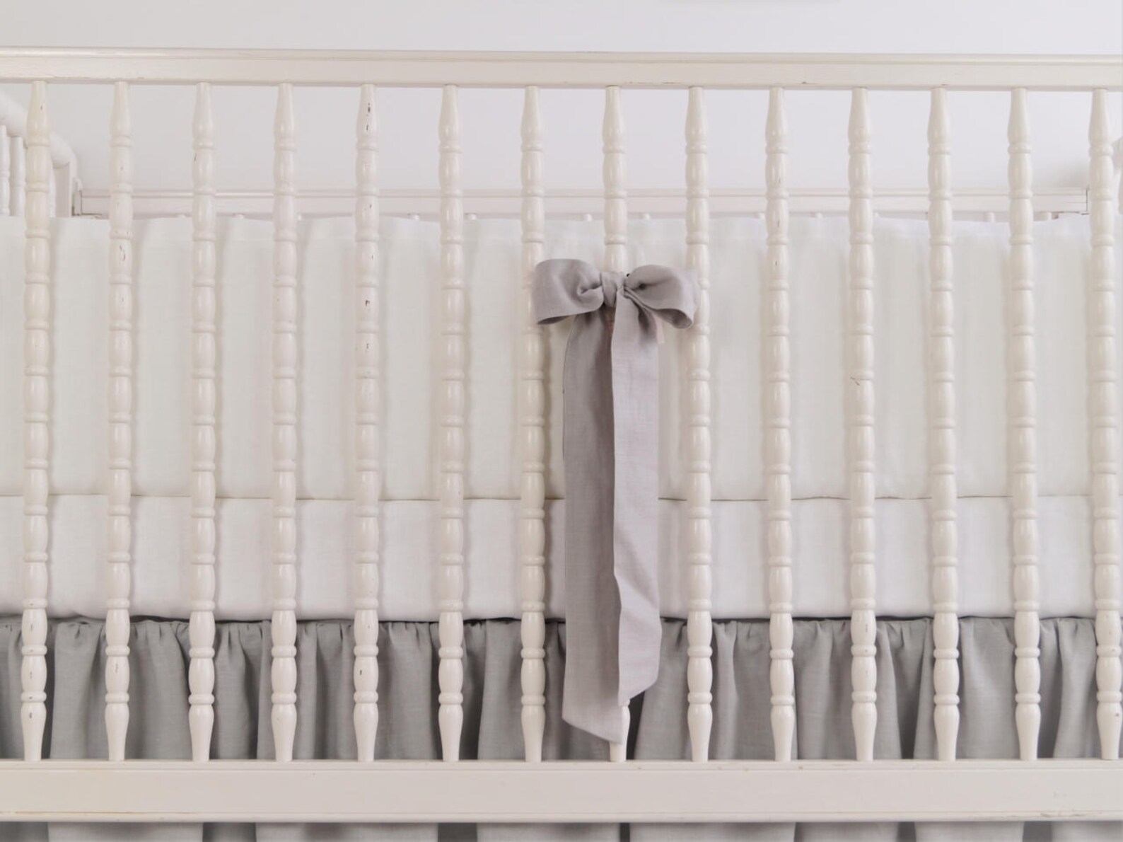 Crib bedding linen crib bedding skirt and bumper Etsy
