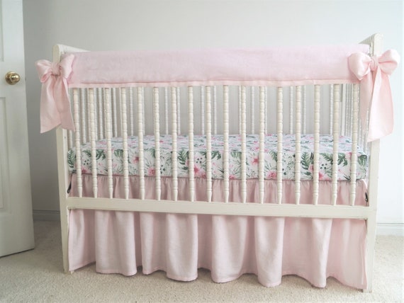 pink crib rail cover