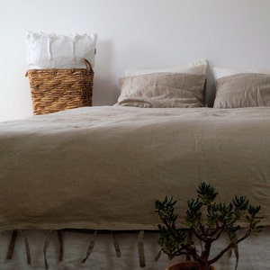 Linen Bedding set - duvet cover and pillow cases, natural linen bedding, stonewashed