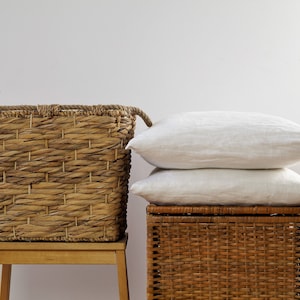 Linen pillow case , white linen, pillow cover, linen sham white pillowcase