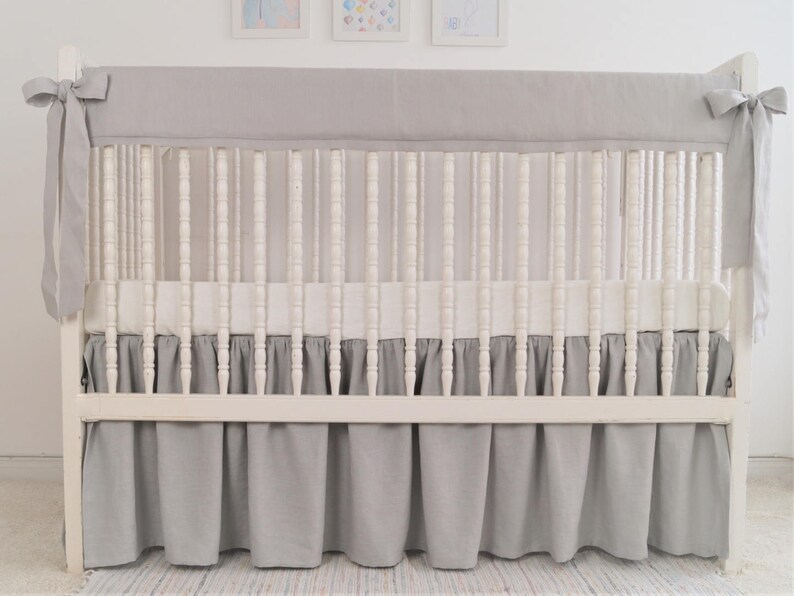 Crib Bedding Gray Crib Rail Cover Boy Crib Bedding Rail Etsy