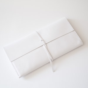 White Leather Clutch Bag