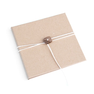 Kraft brown paper CD/DVD Case with button and white string