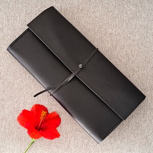 Black Leather Clutch Bag